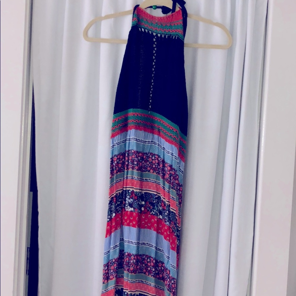 Crochet and floral dress